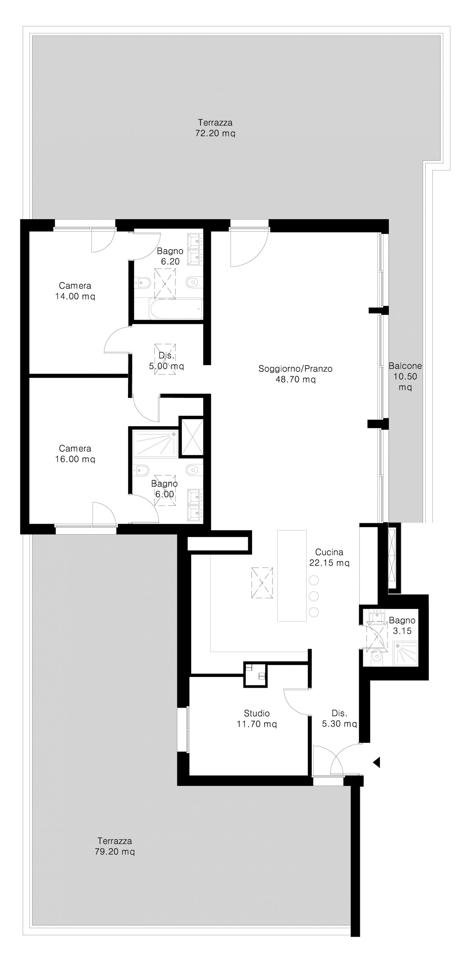 Penthouse - 4.5 Rooms Planimetria