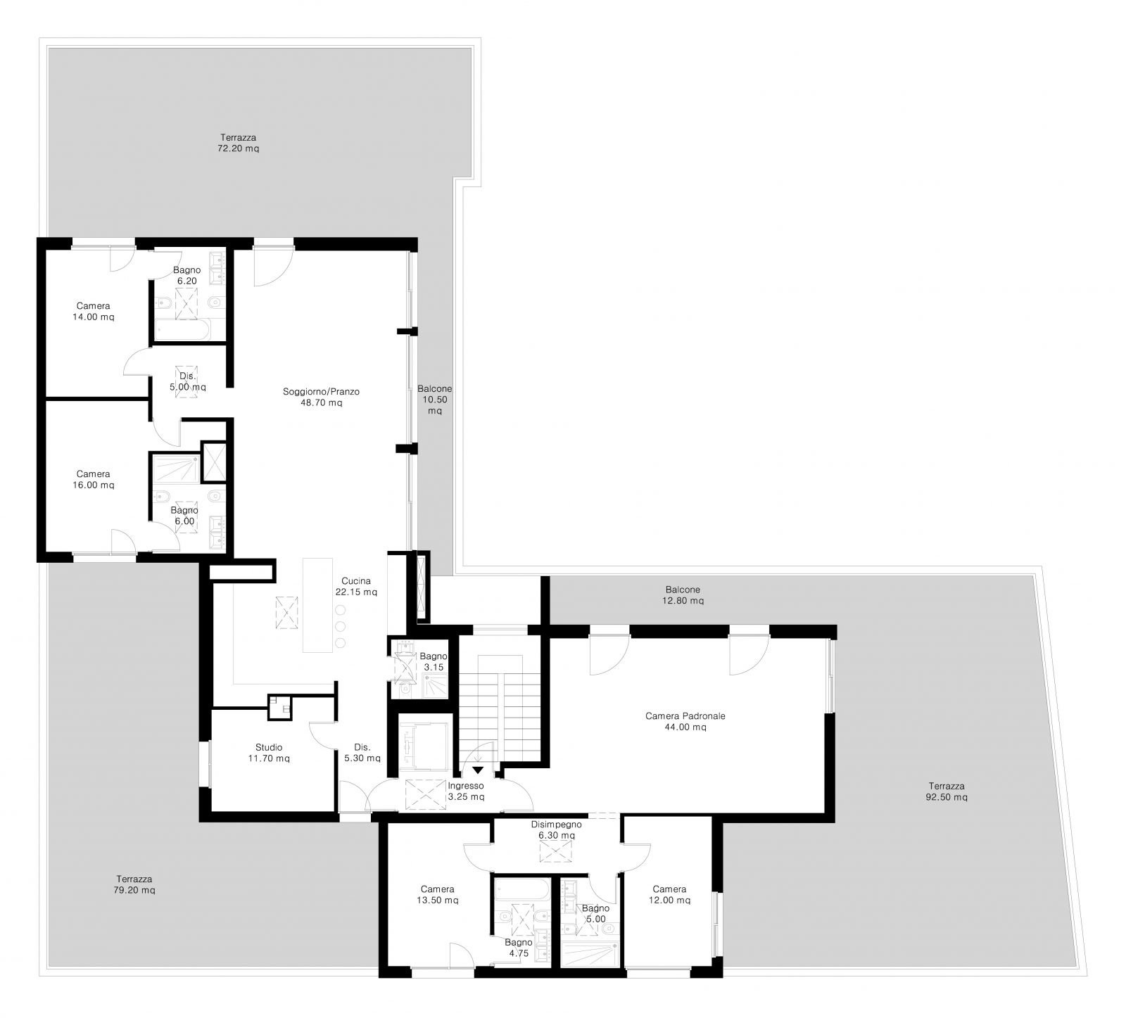 Penthouse - 7.5 Rooms Planimetria